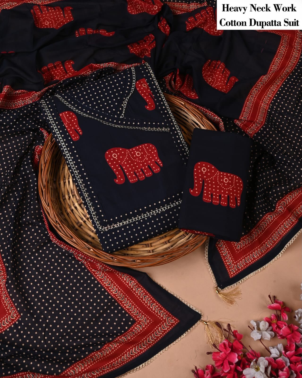 Cotton Dupatta Gota work Suit