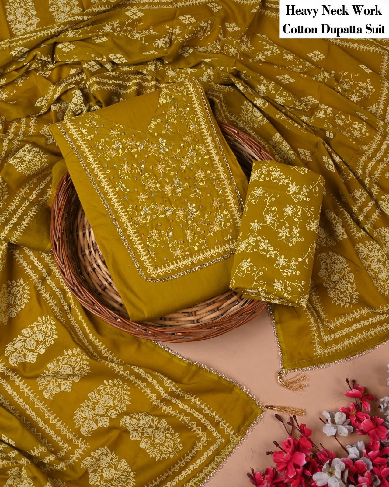 Cotton Dupatta Gota work Suit
