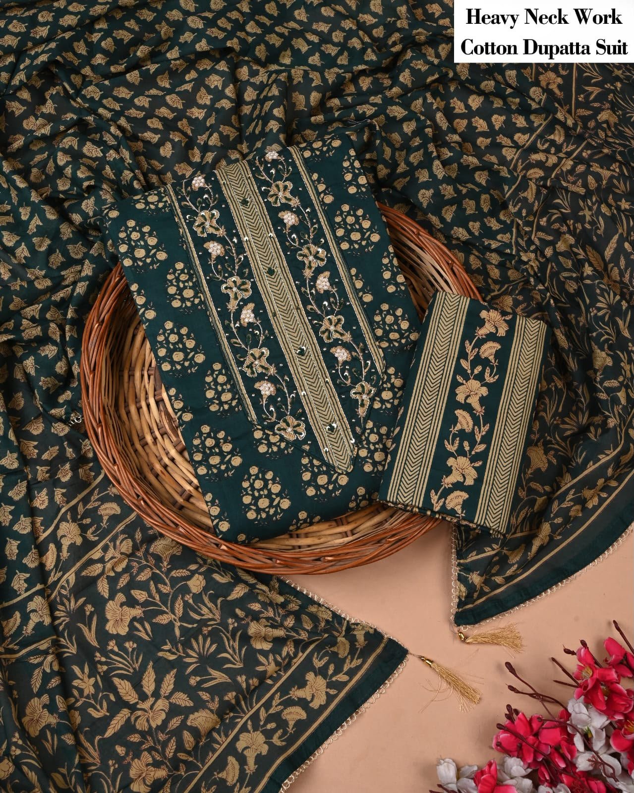 Cotton Dupatta Gota work Suit