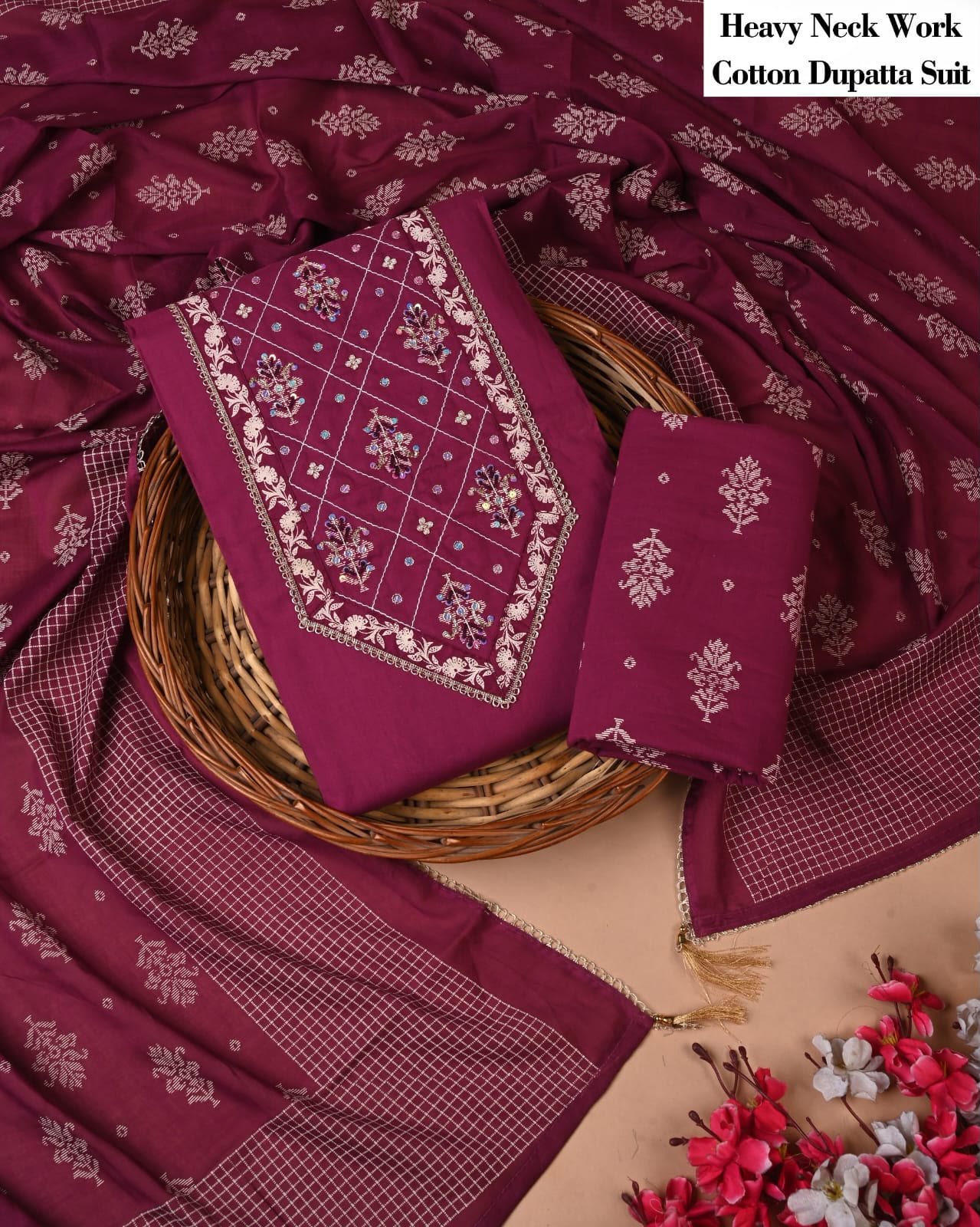 Cotton Dupatta Gota work Suit