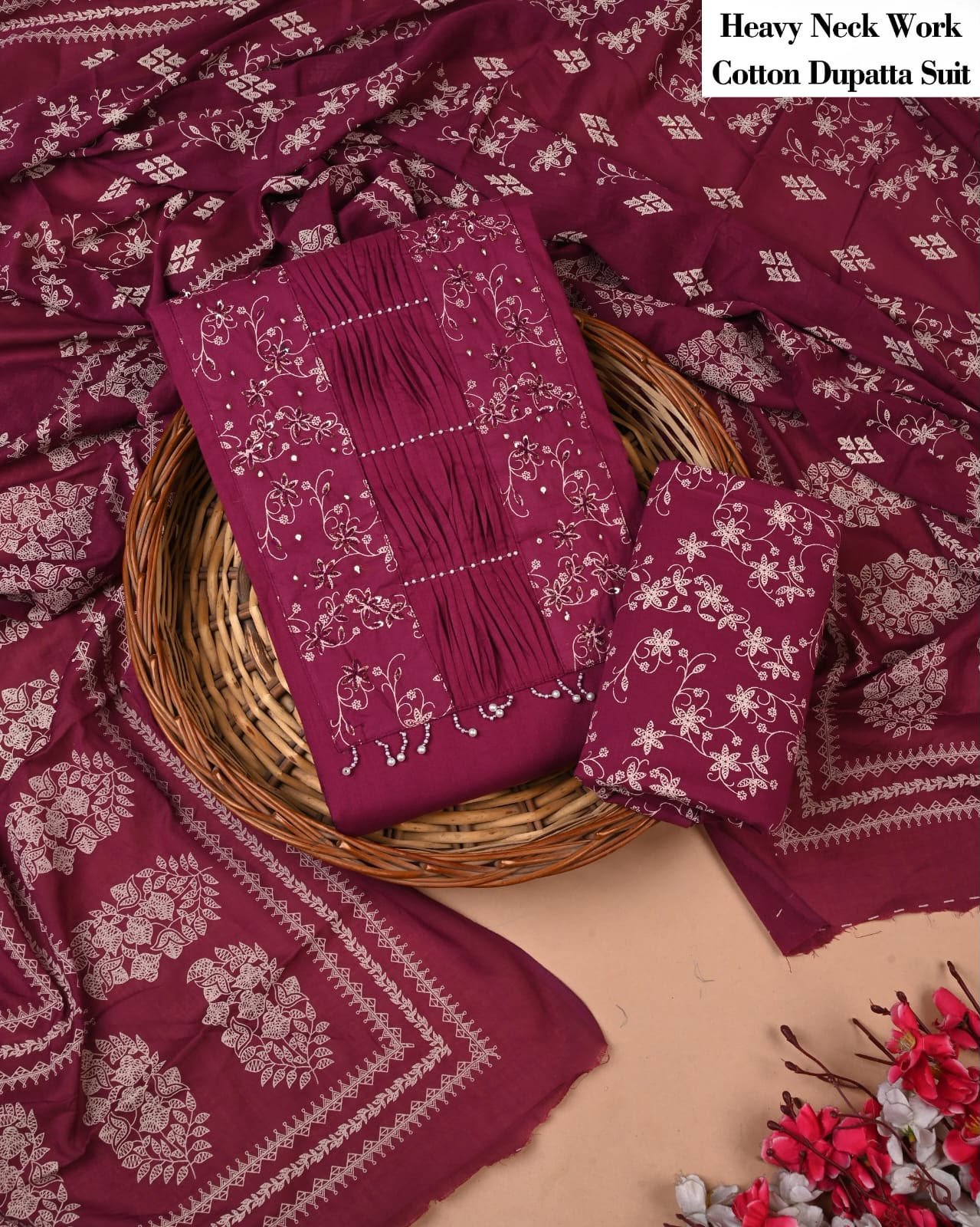 Cotton Dupatta Gota work Suit