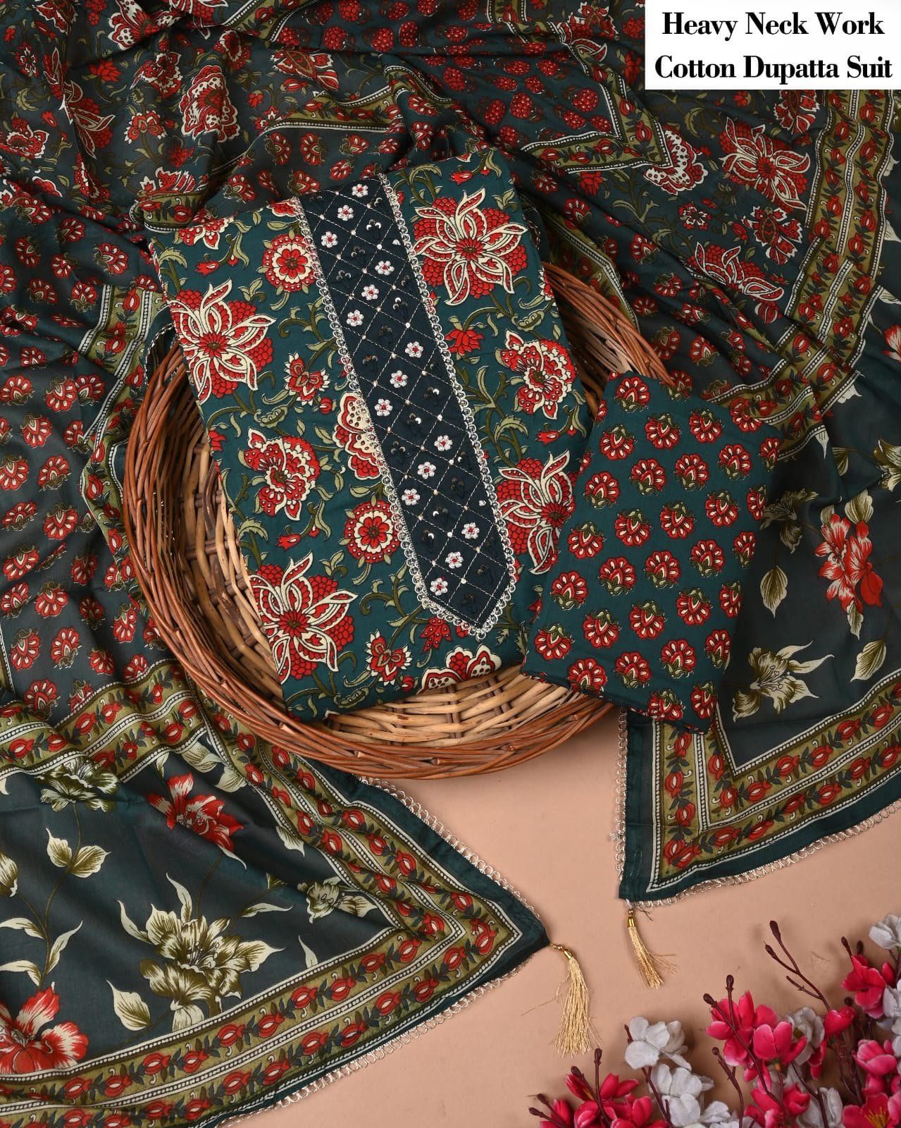 Cotton Dupatta Gota work Suit