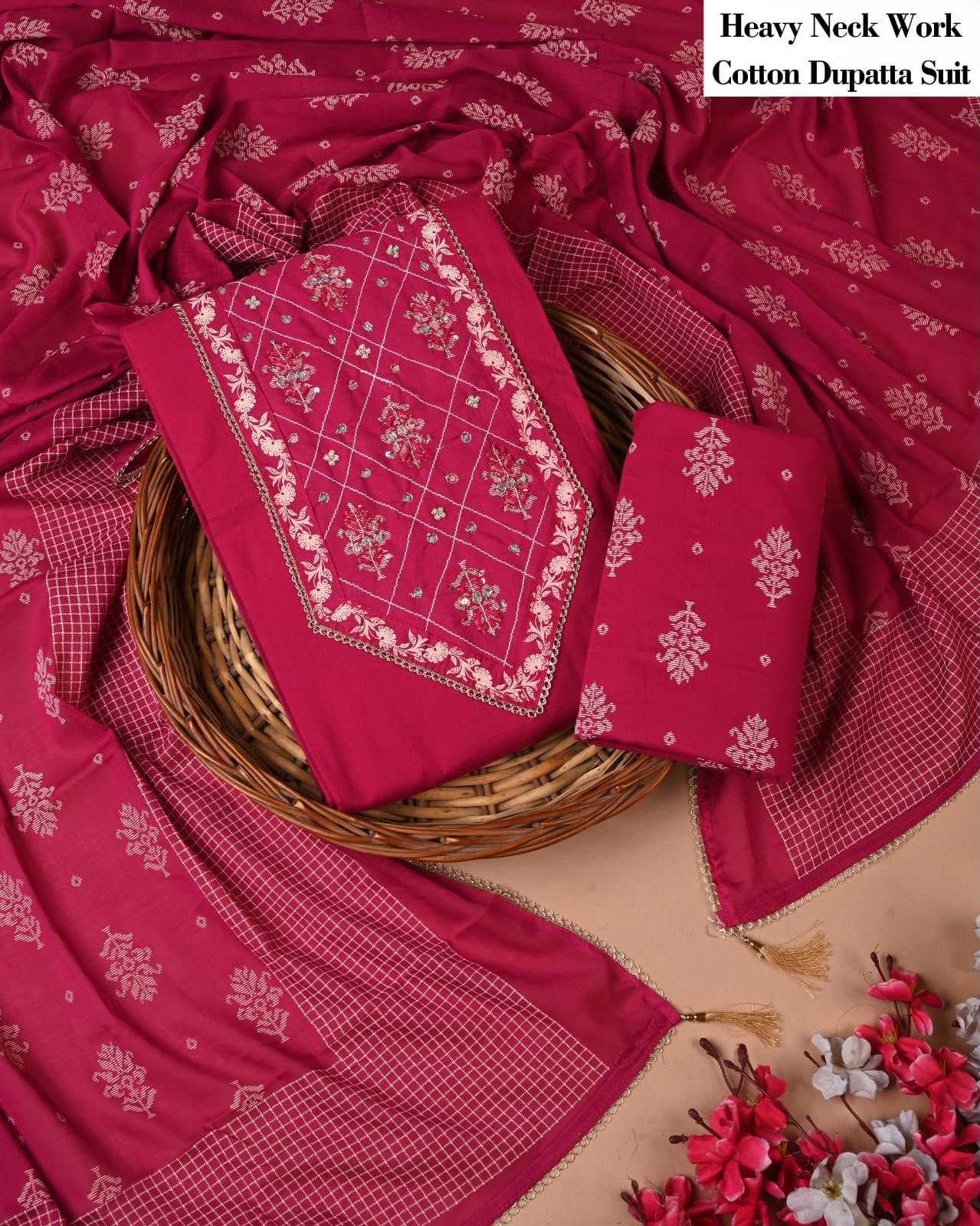Cotton Dupatta Gota work Suit