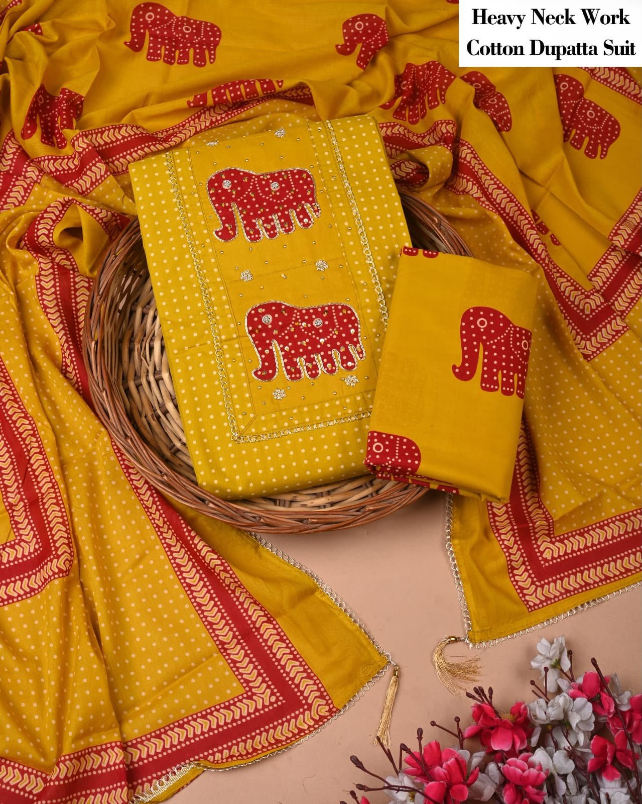 Cotton Dupatta Gota work Suit
