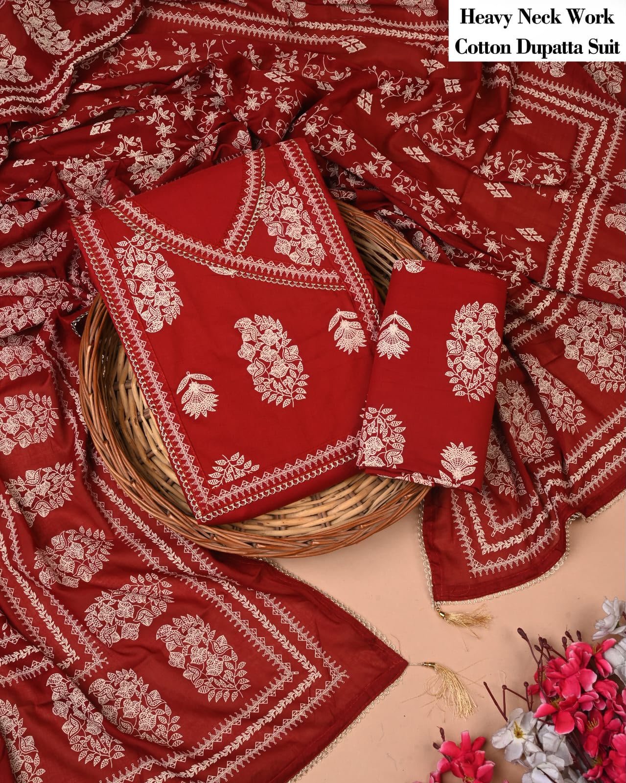 Cotton Dupatta Gota work Suit