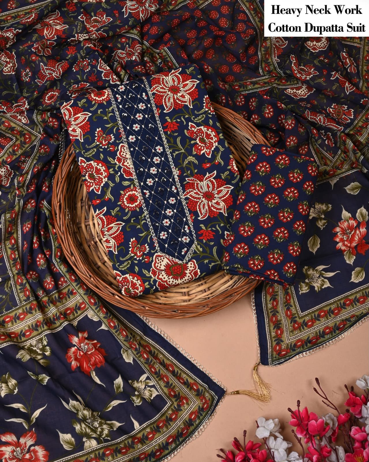 Cotton Dupatta Gota work Suit