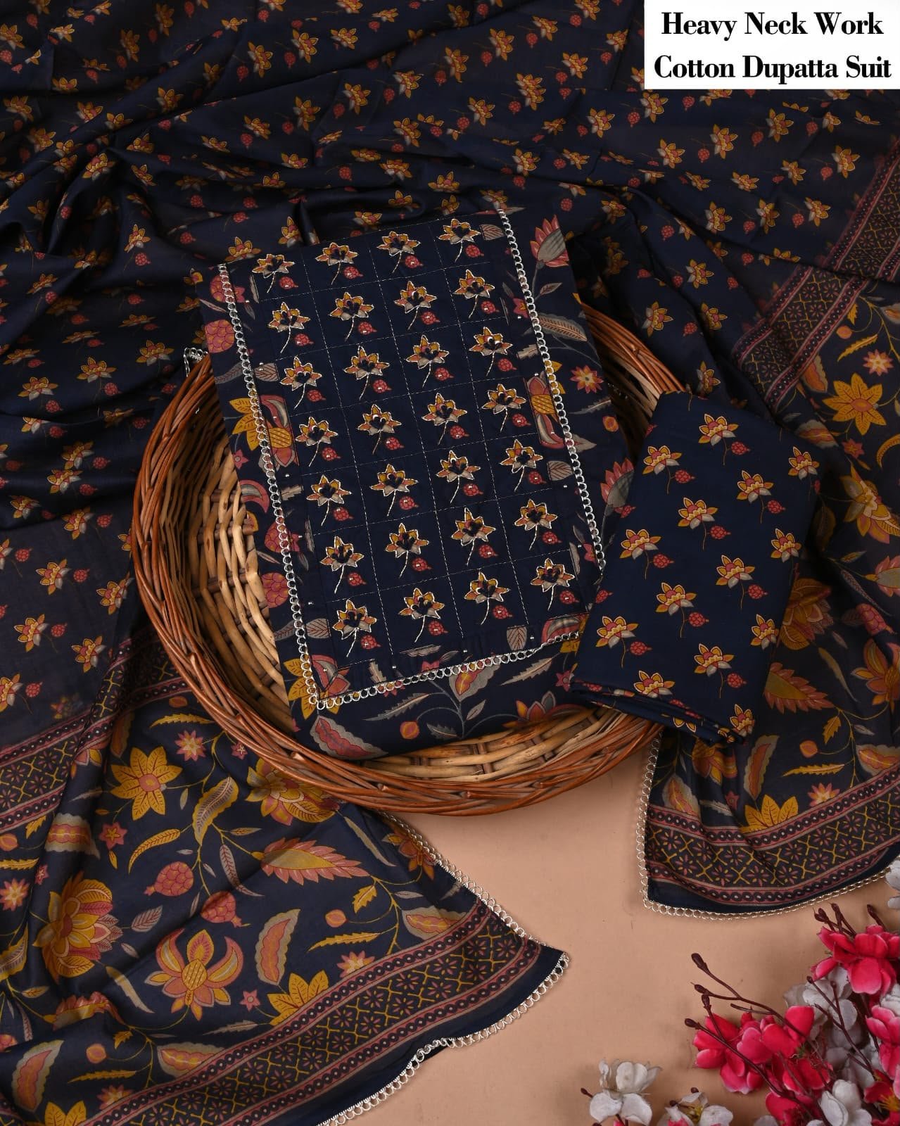 Cotton Dupatta Gota work Suit