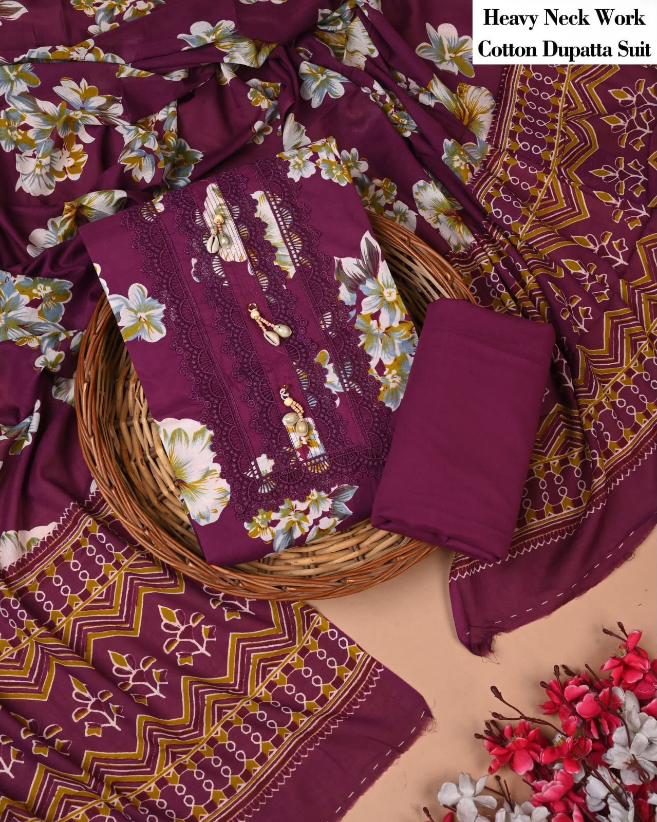 Cotton Dupatta Gota work Suit