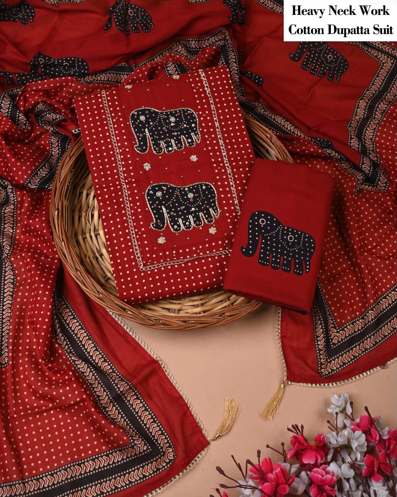 Cotton Dupatta Gota work Suit
