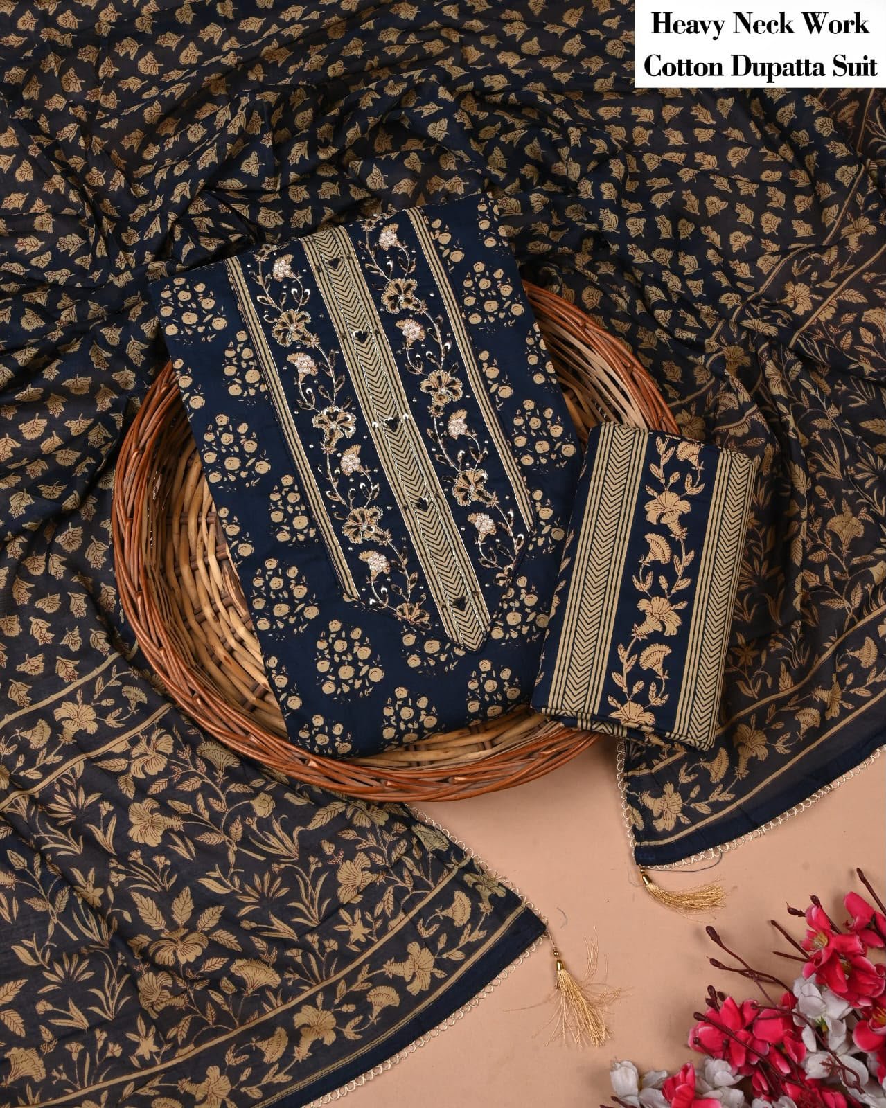 Cotton Dupatta Gota work Suit