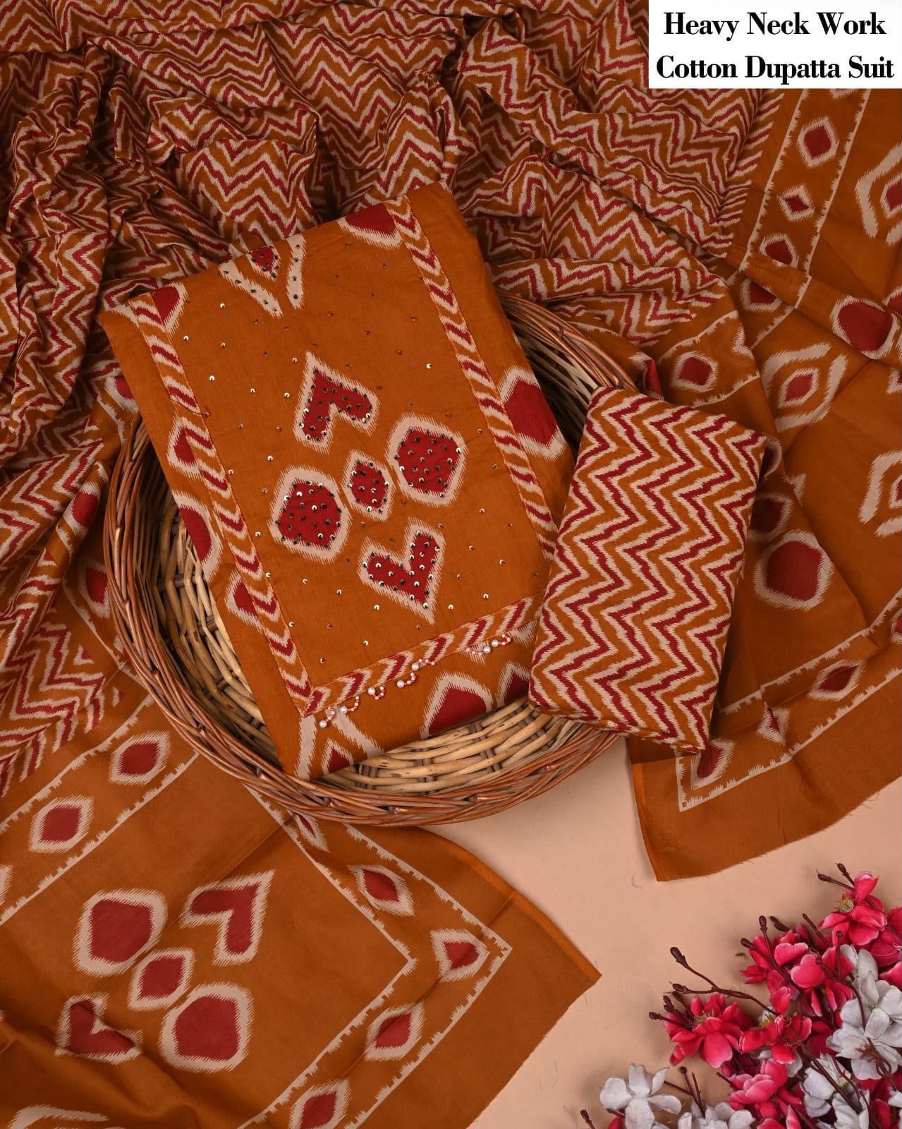 Cotton Dupatta Gota work Suit