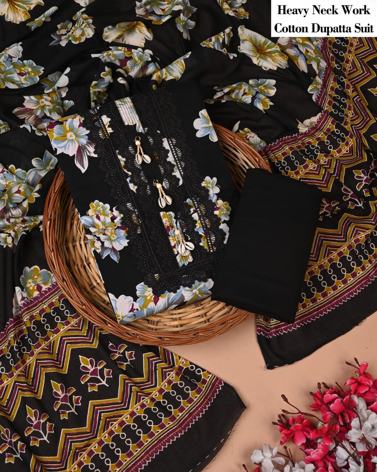Cotton Dupatta Gota work Suit