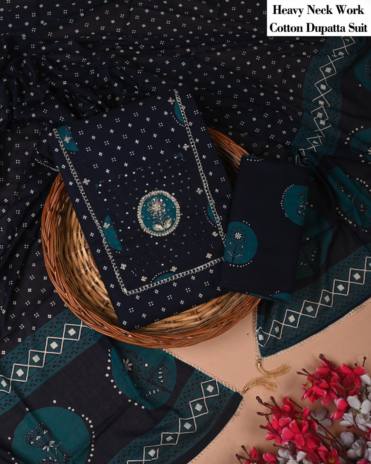 Cotton Dupatta Gota work Suit