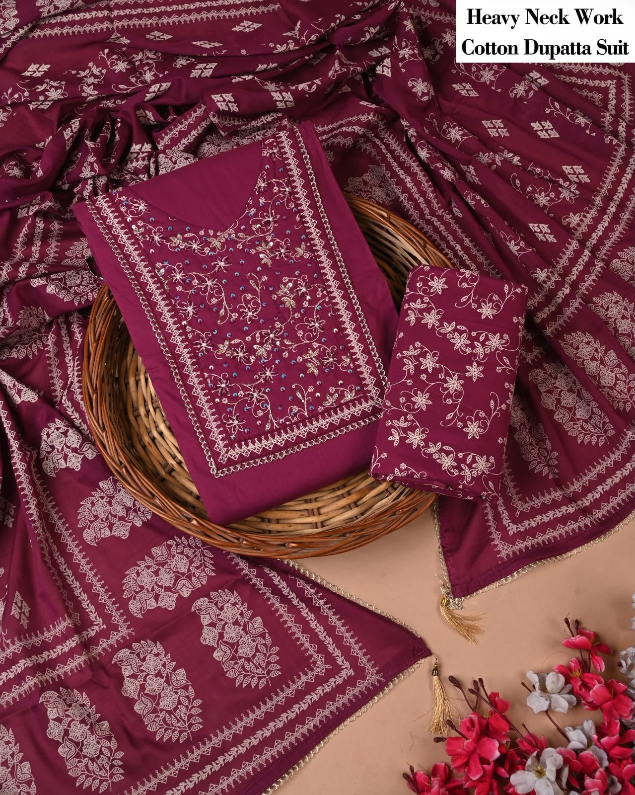 Cotton Dupatta Gota work Suit