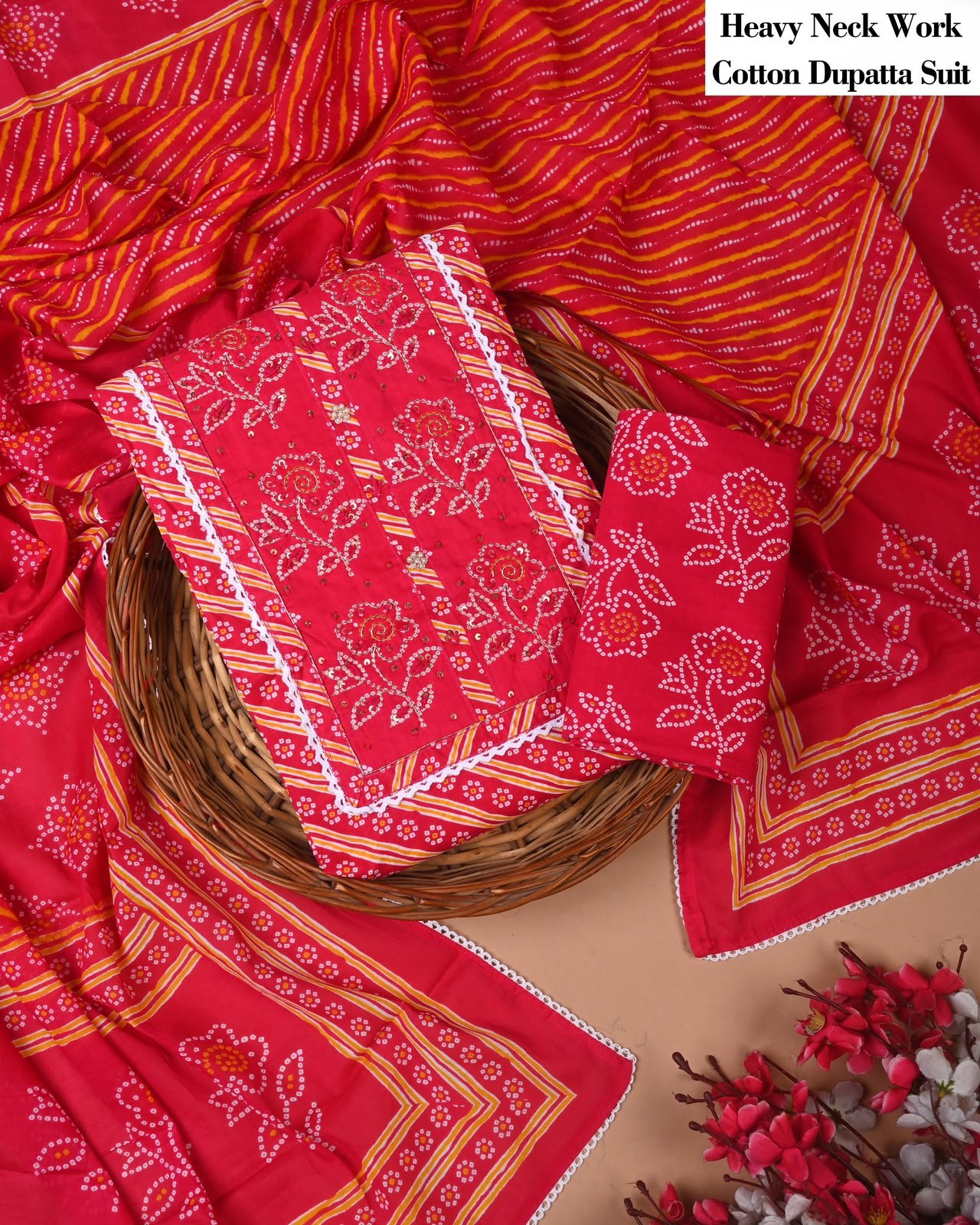 Cotton Dupatta Gota work Suit