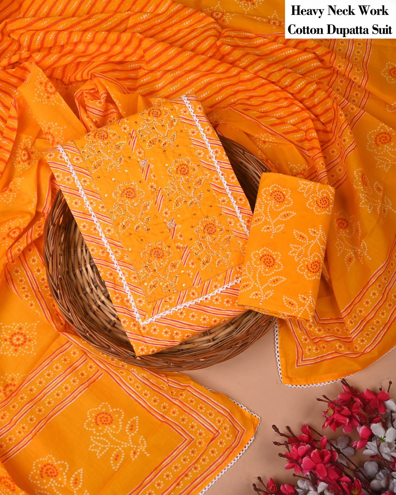 Cotton Dupatta Gota work Suit