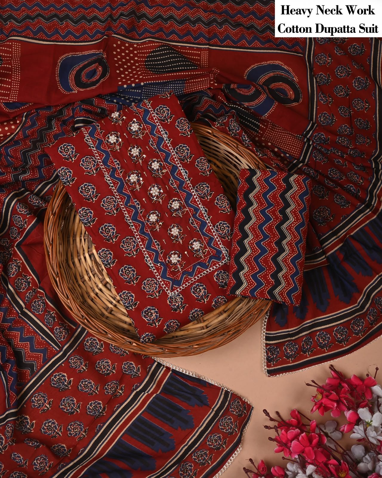 Cotton Dupatta Gota work Suit