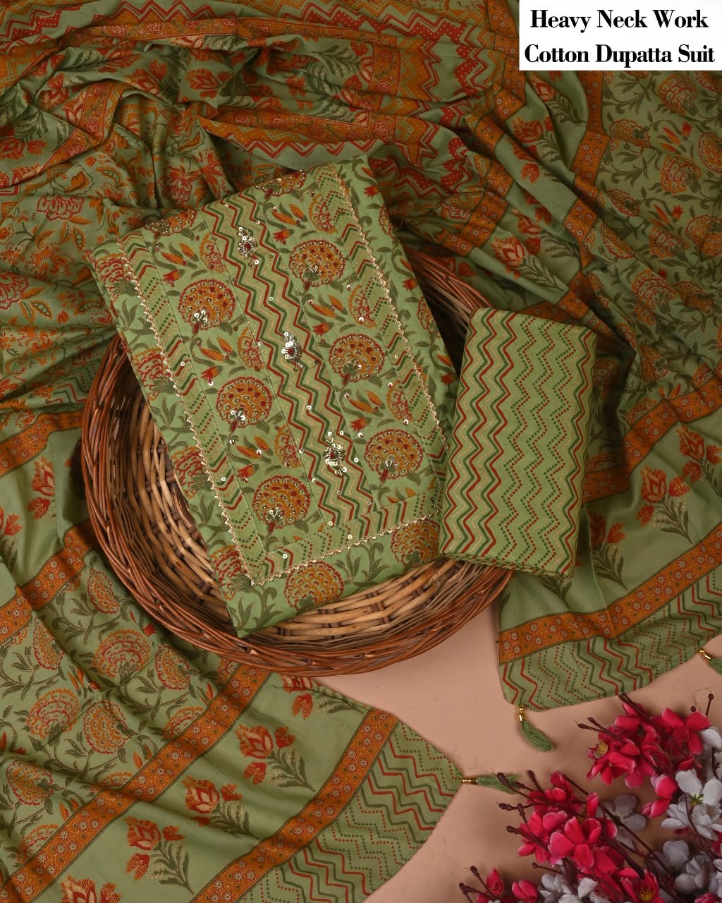Cotton Dupatta Gota work Suit