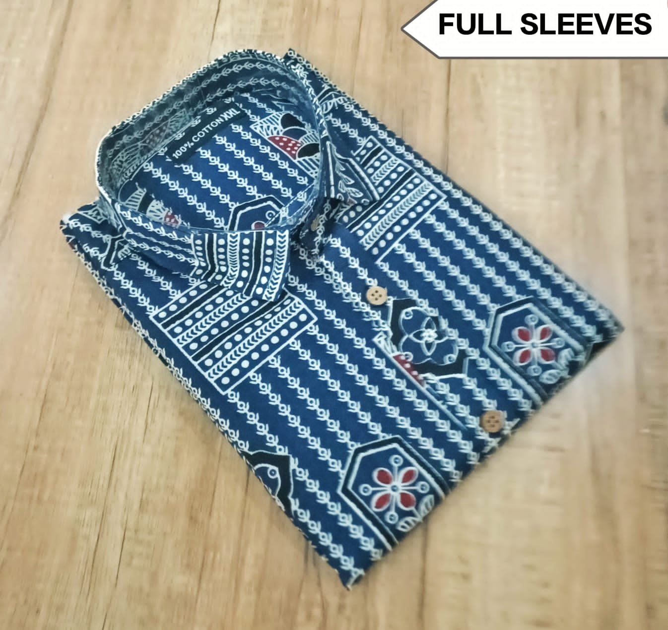 Cotton Printed Men Shirt Full Sleeve