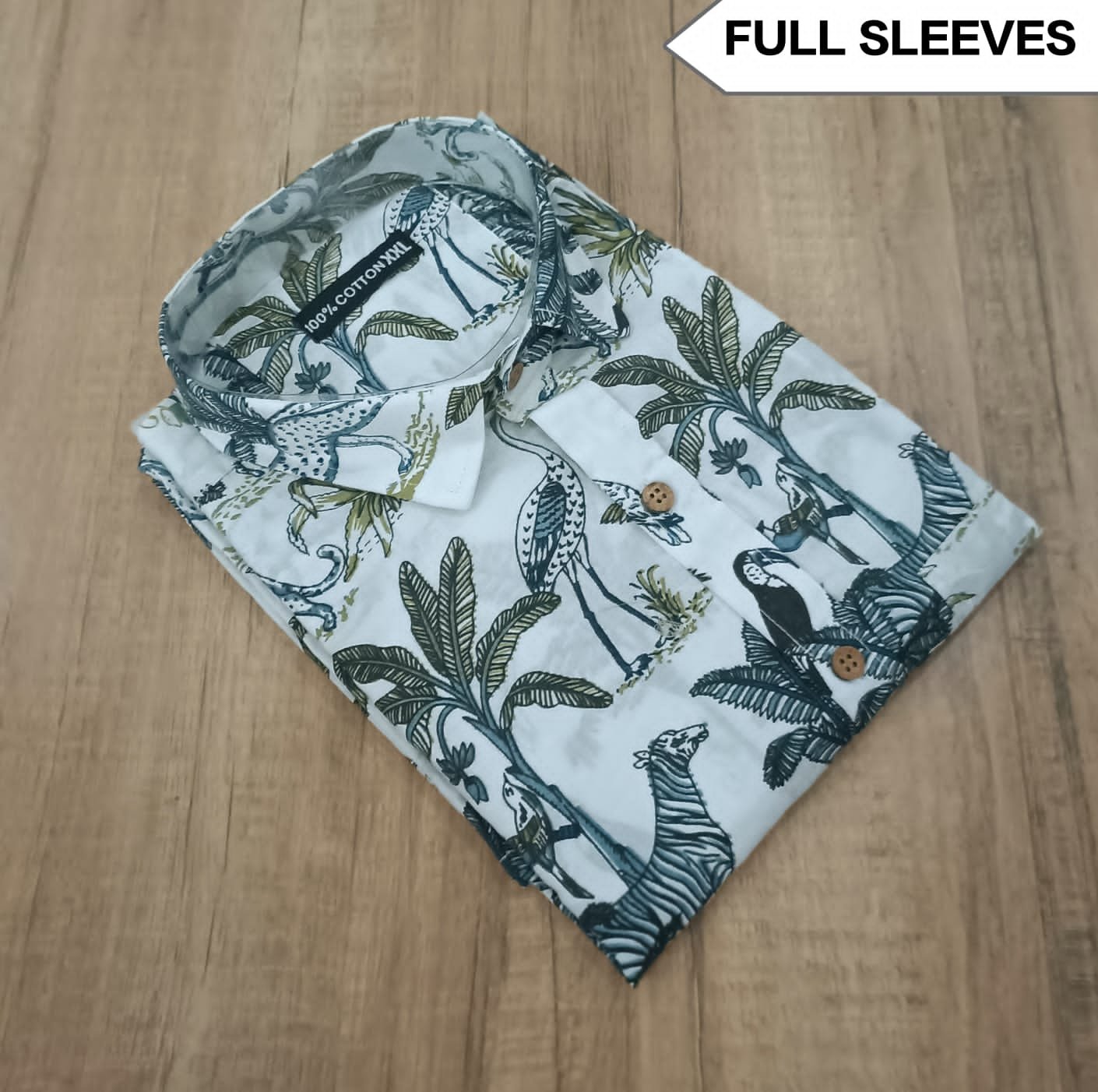Cotton Printed Men Shirt Full Sleeve