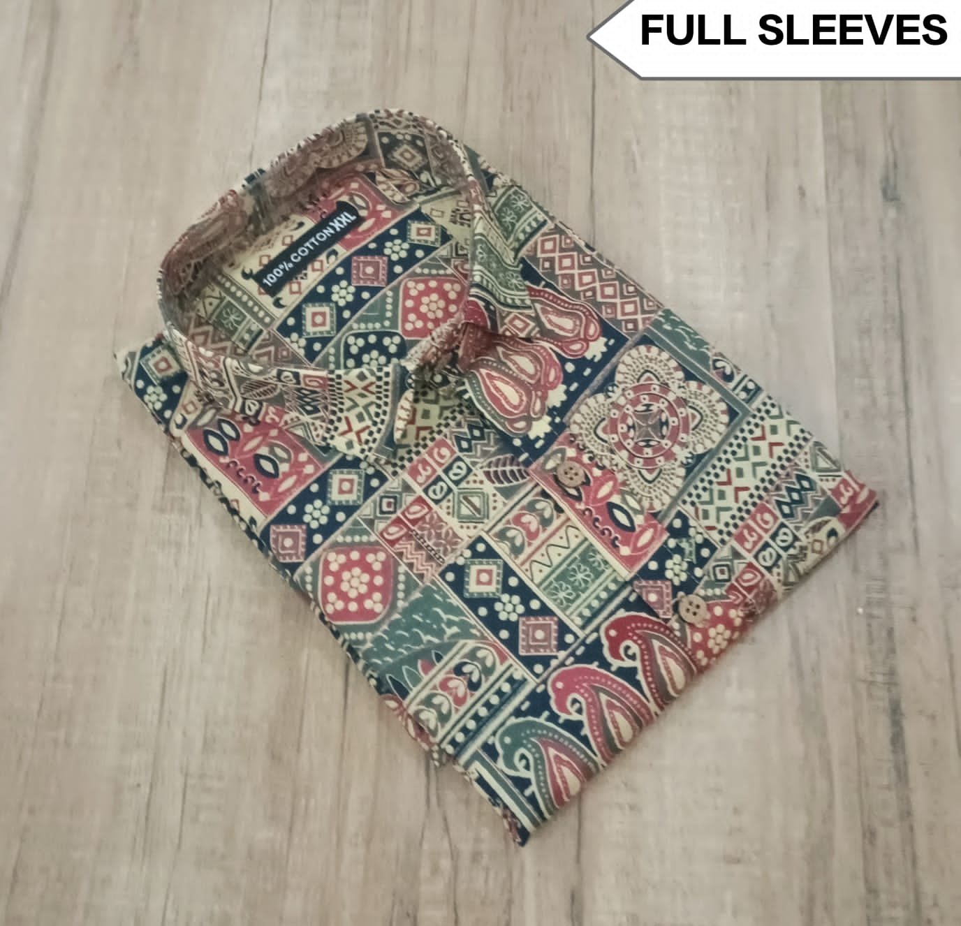 Cotton Printed Men Shirt Full Sleeve
