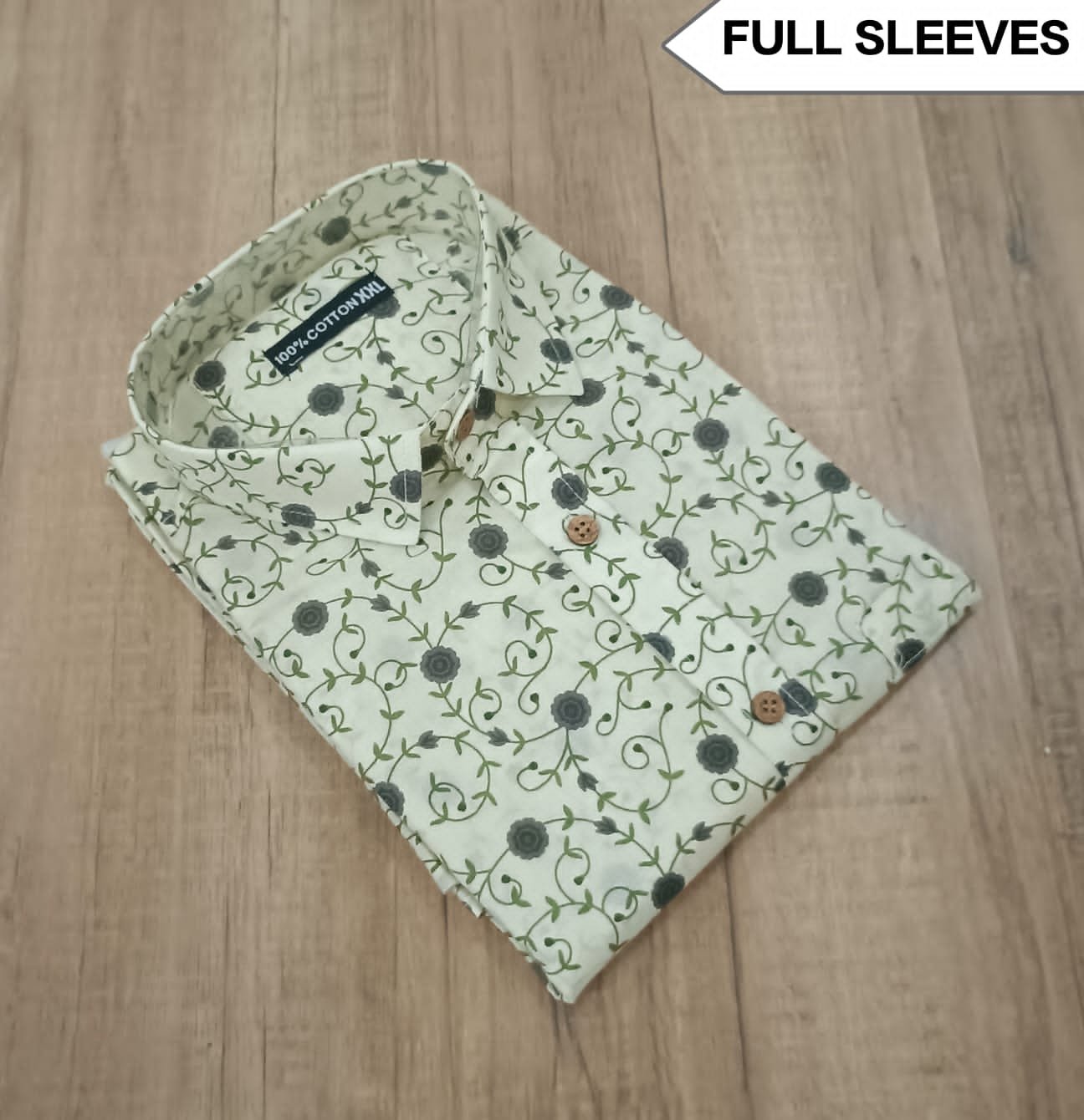 Cotton Printed Men Shirt Full Sleeve