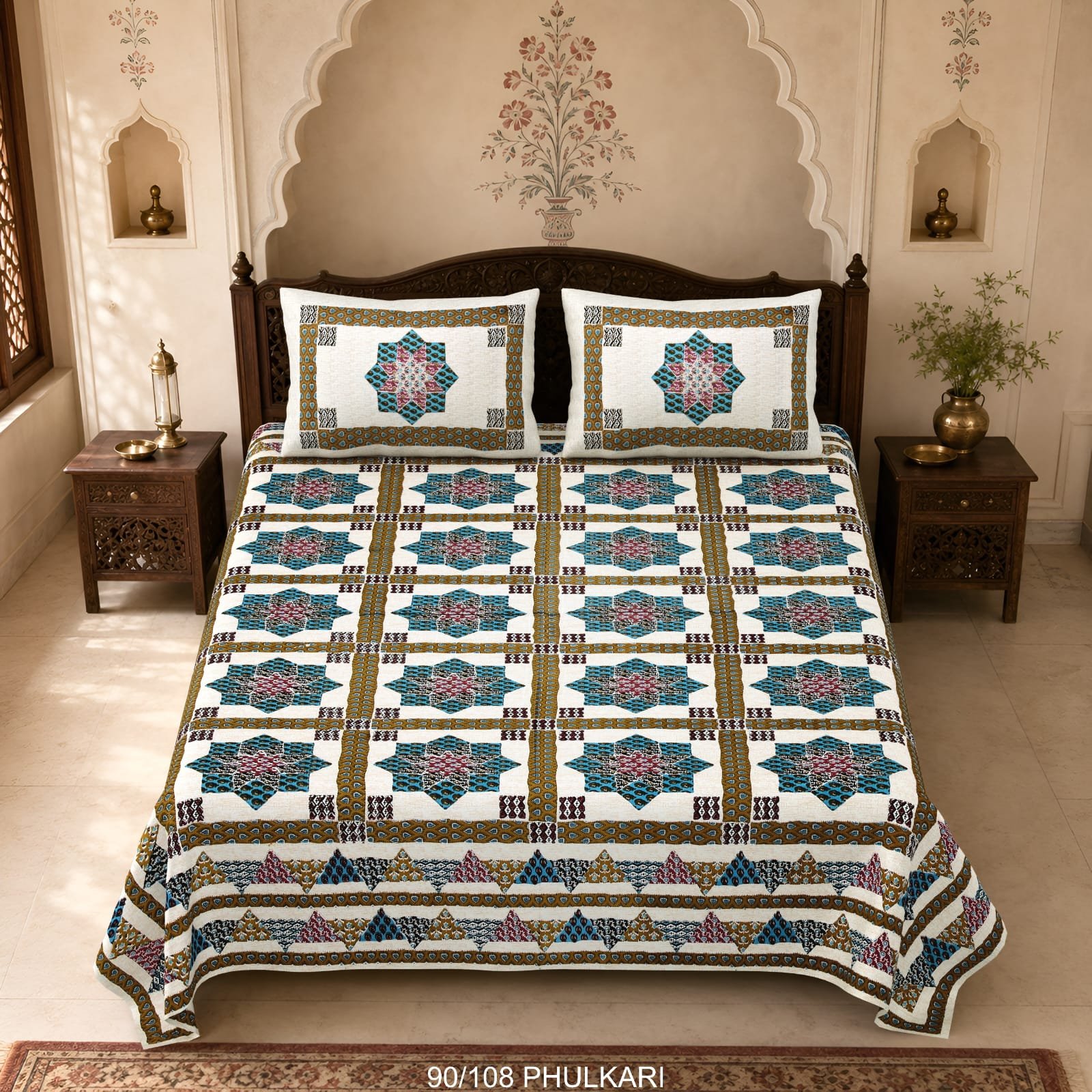 Cotton Viscose Printed Double Bedsheet