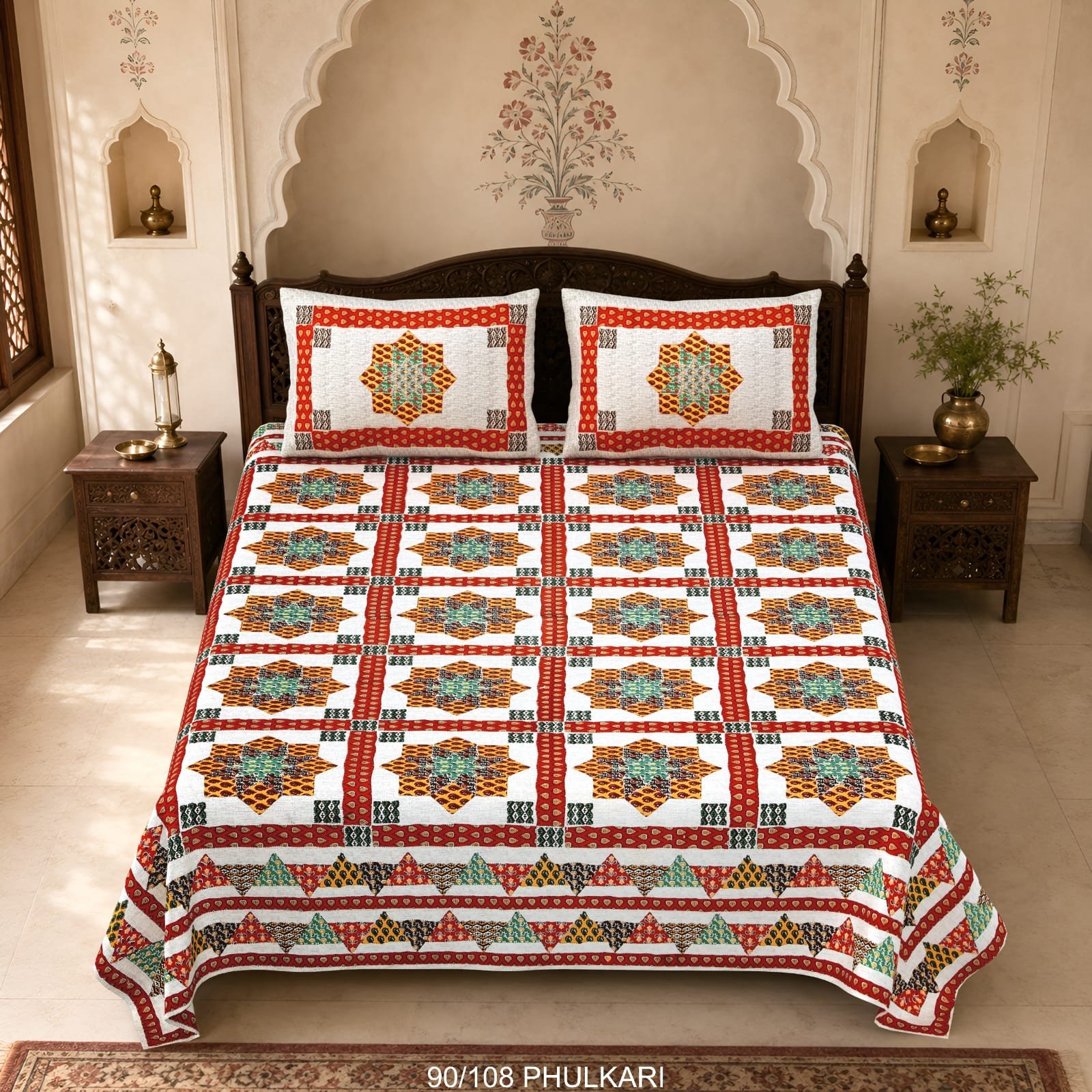 Cotton Viscose Printed Double Bedsheet