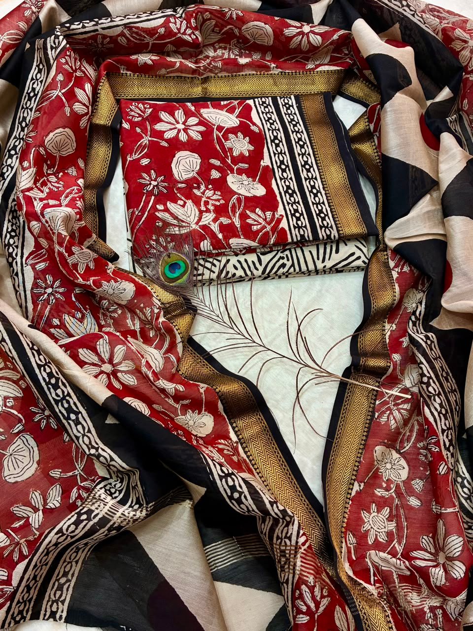 Maheshwari Block Printed Suit