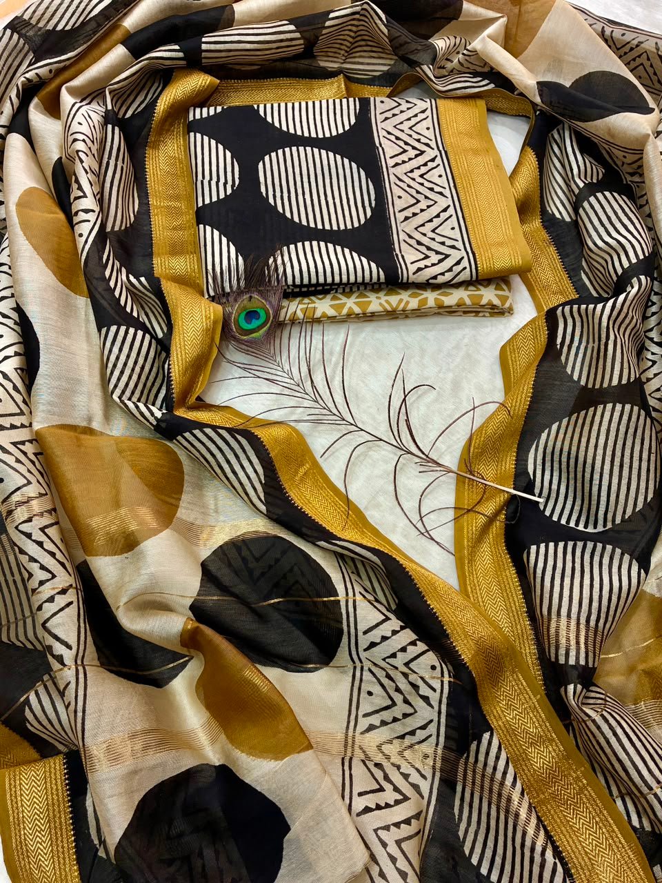 Maheshwari Block Printed Suit