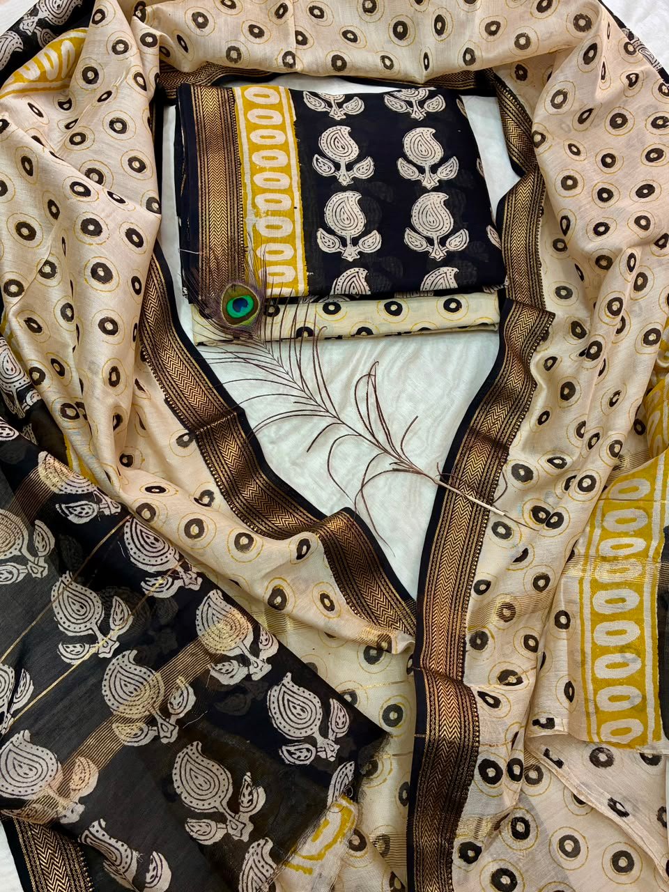 Maheshwari Block Printed Suit