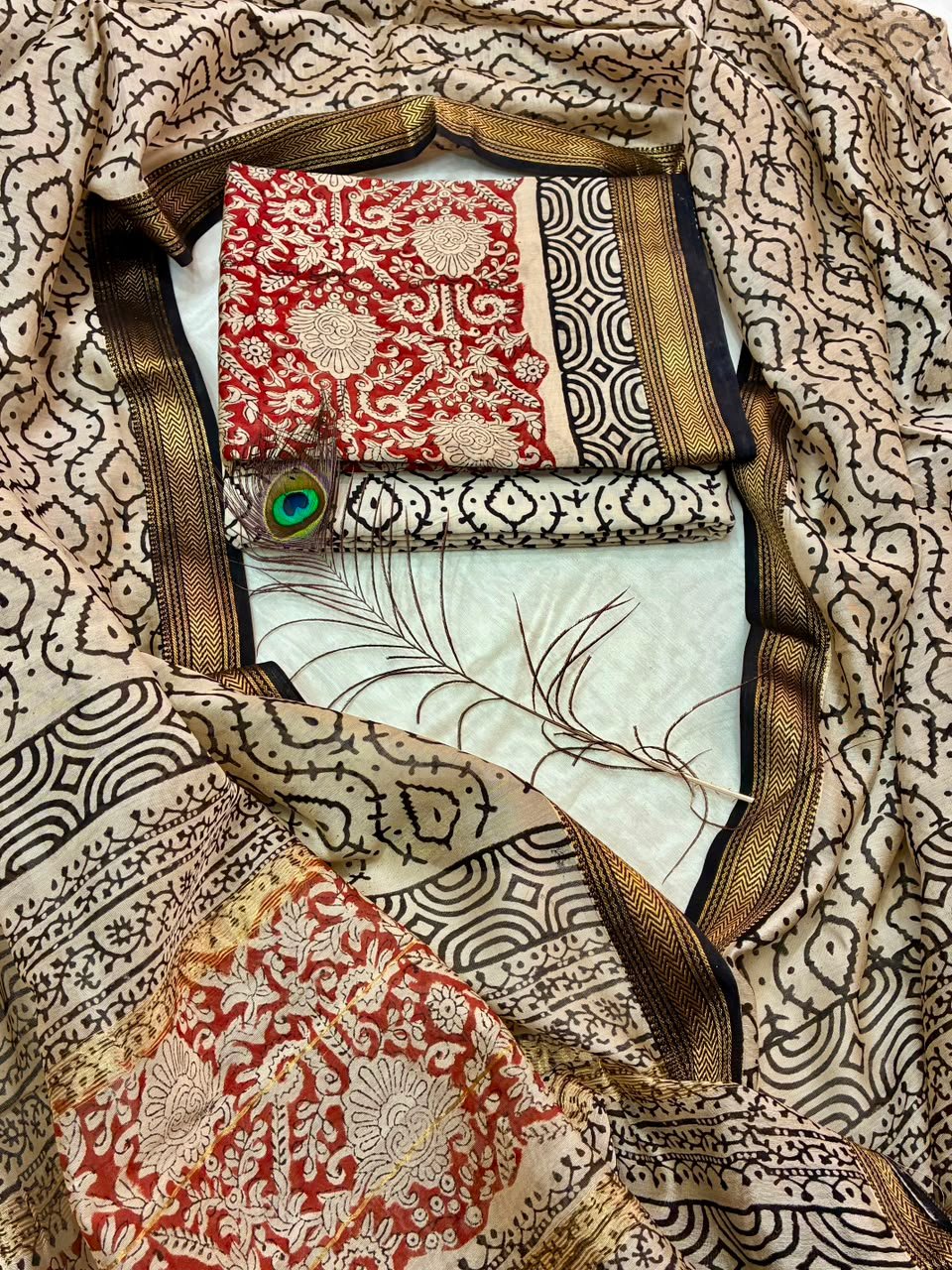 Maheshwari Block Printed Suit
