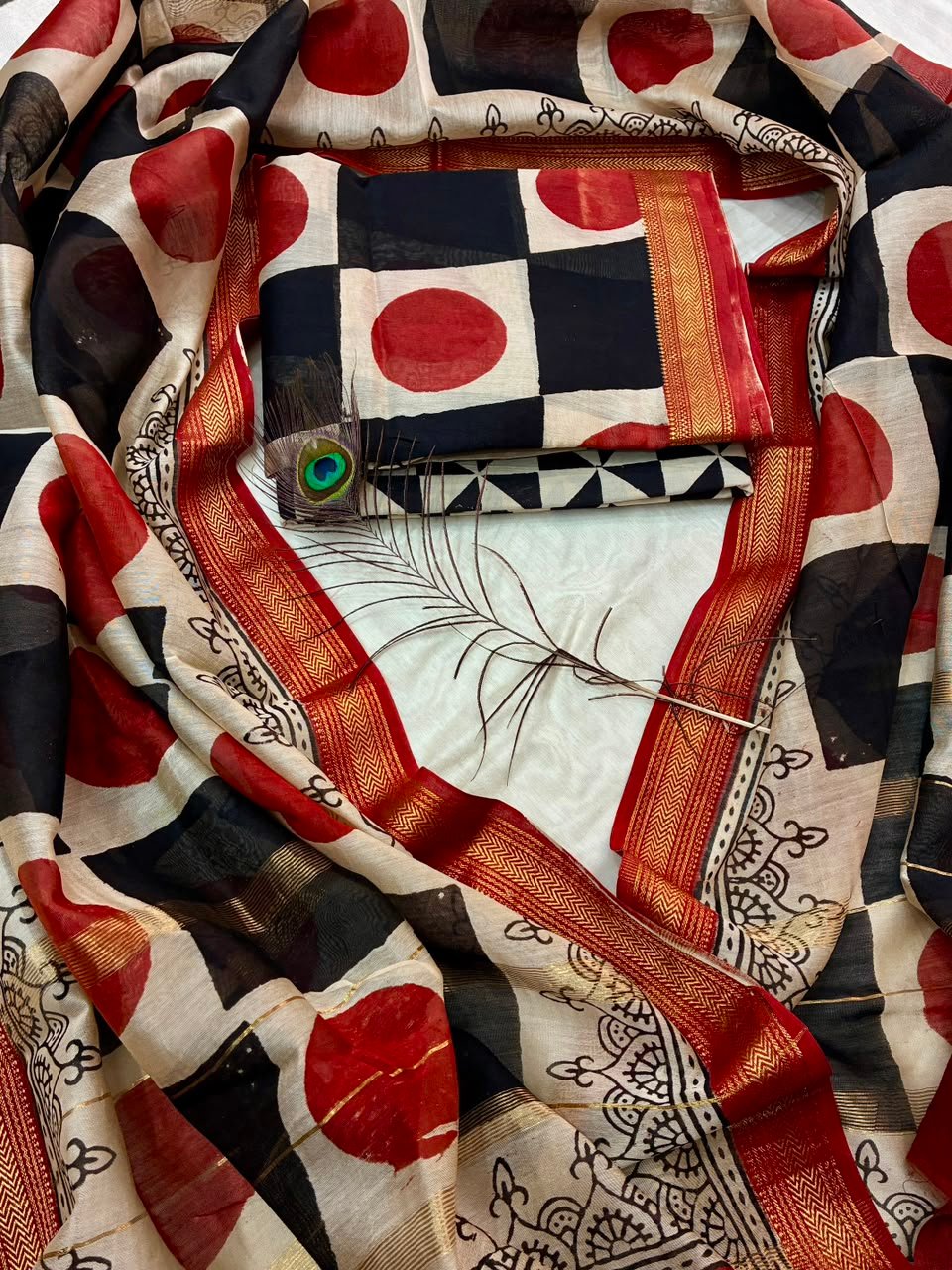 Maheshwari Block Printed Suit