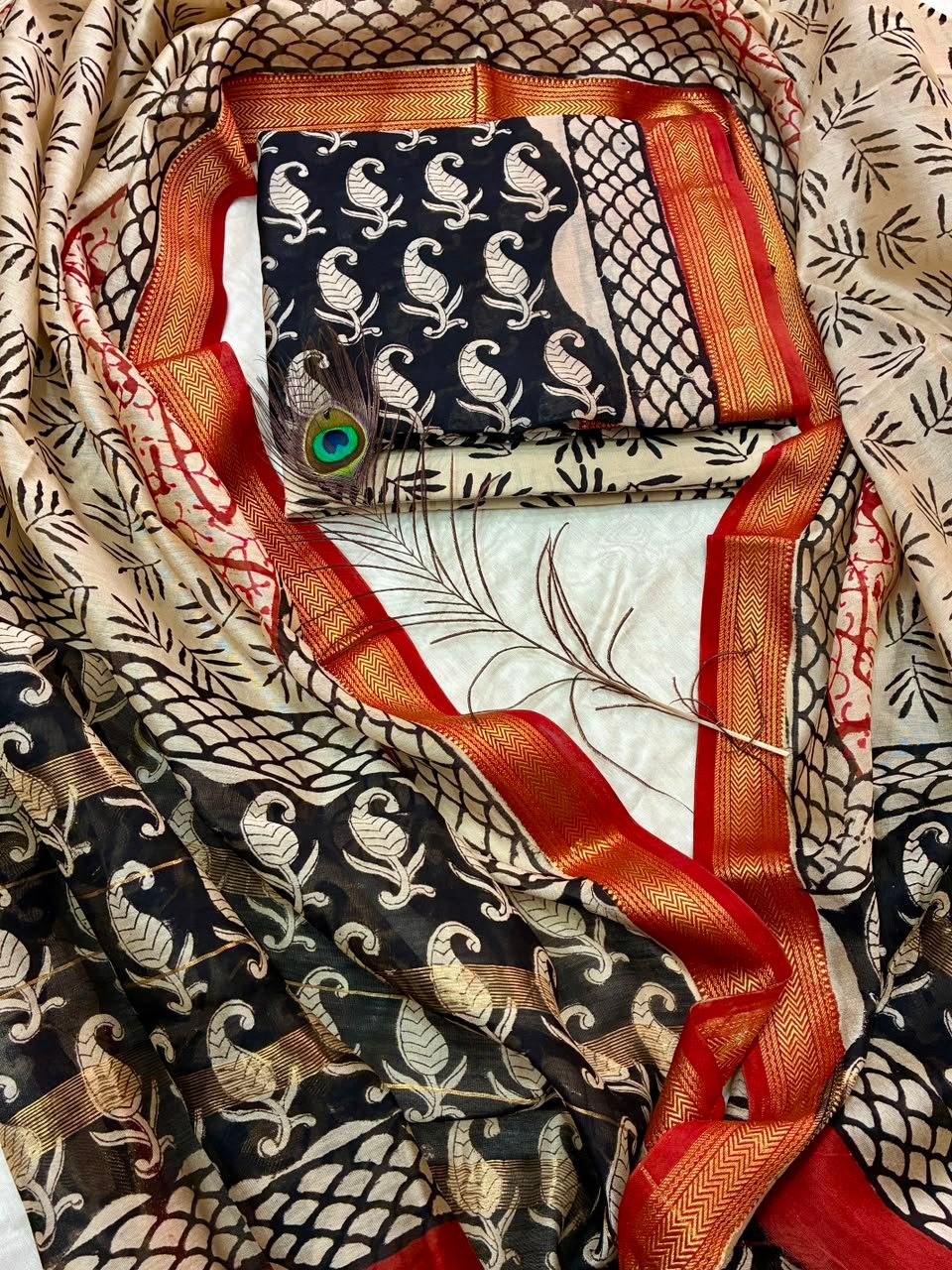 Maheshwari Block Printed Suit