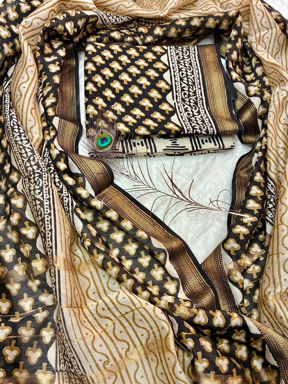 Maheshwari Block Printed Suit