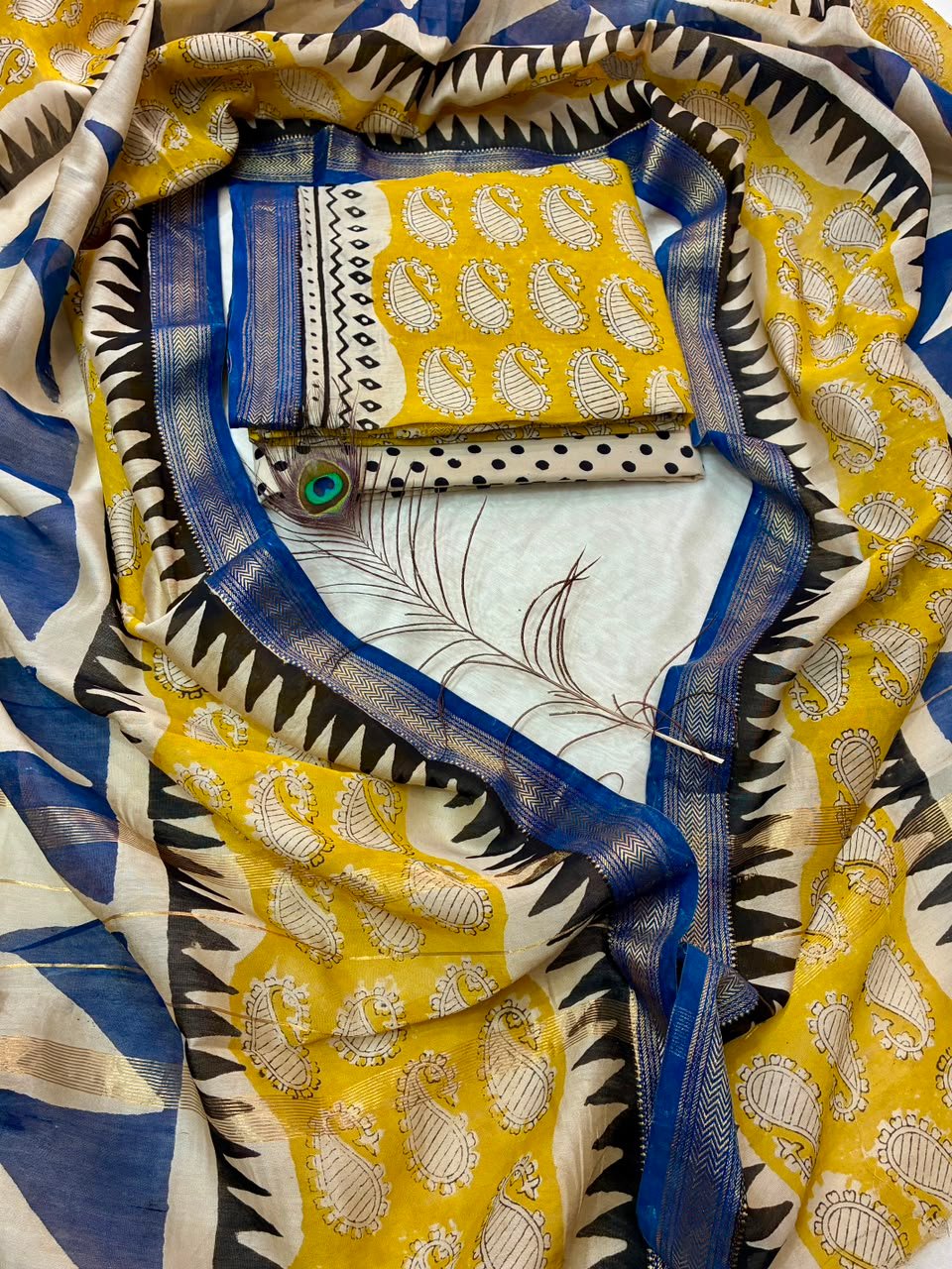 Maheshwari Block Printed Suit