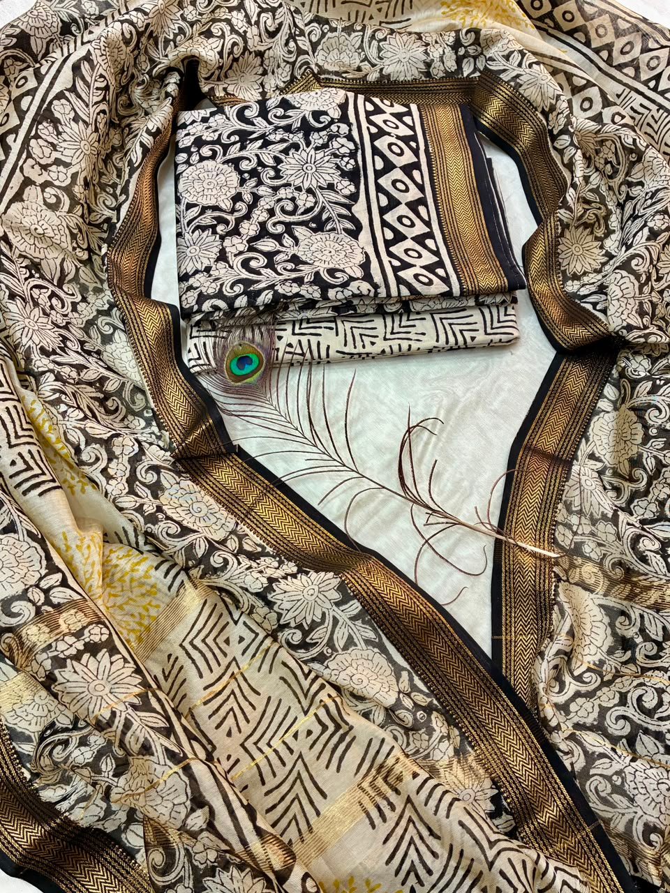 Maheshwari Block Printed Suit