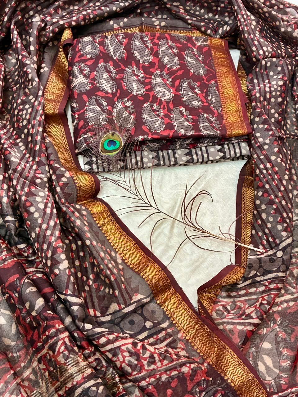 Maheshwari Block Printed Suit