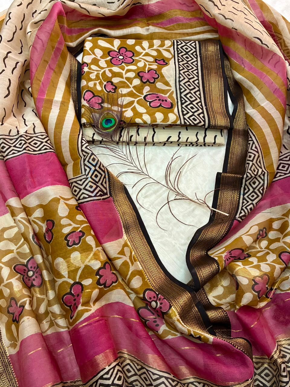 Maheshwari Block Printed Suit