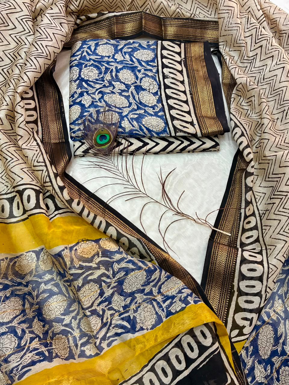 Maheshwari Block Printed Suit