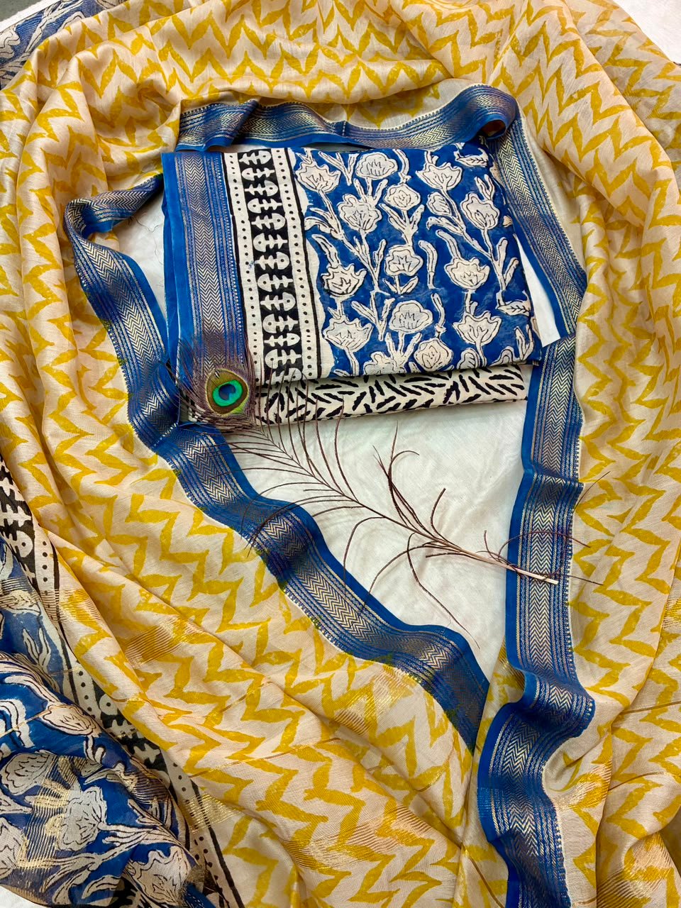 Maheshwari Block Printed Suit