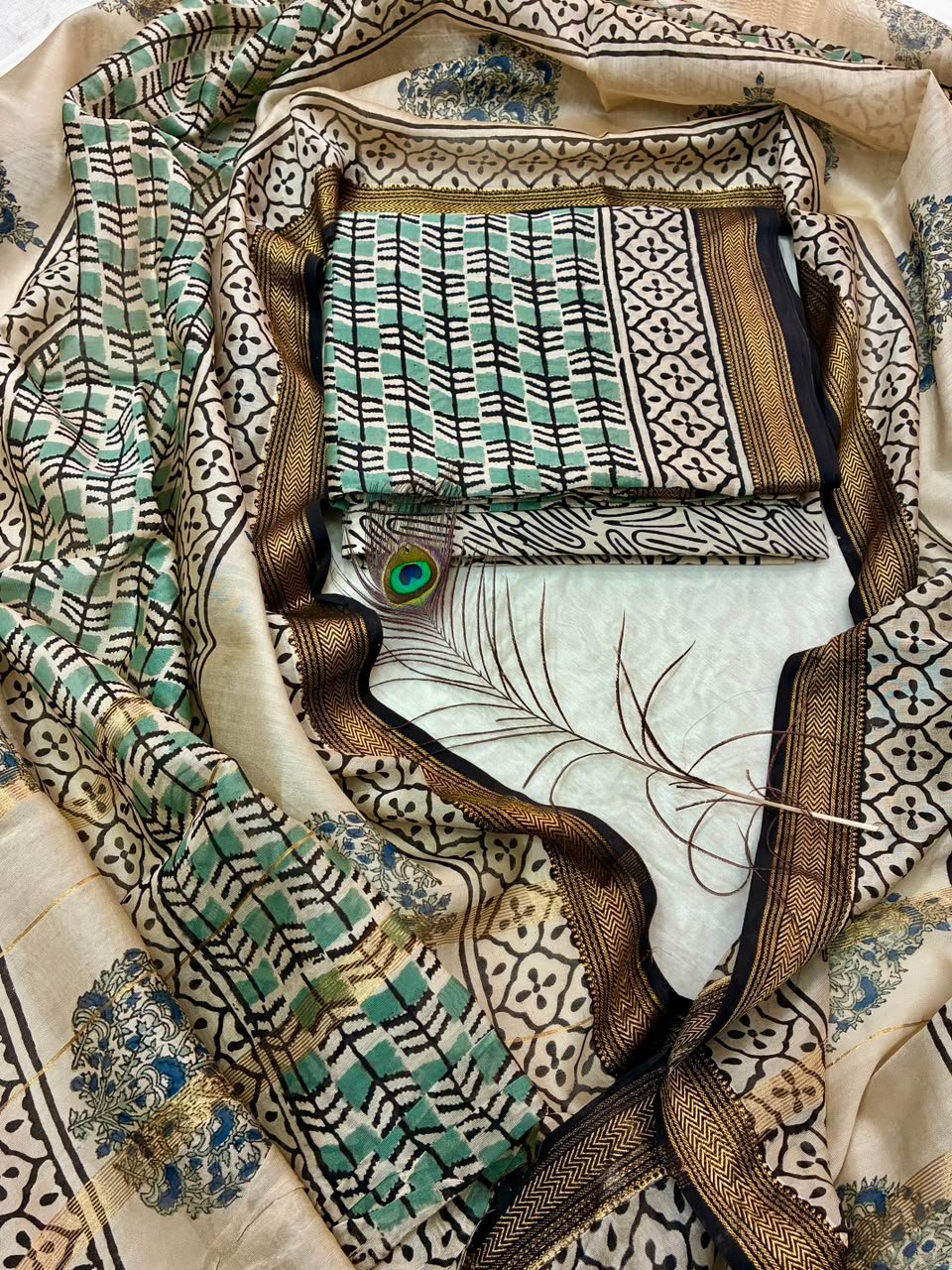 Maheshwari Block Printed Suit