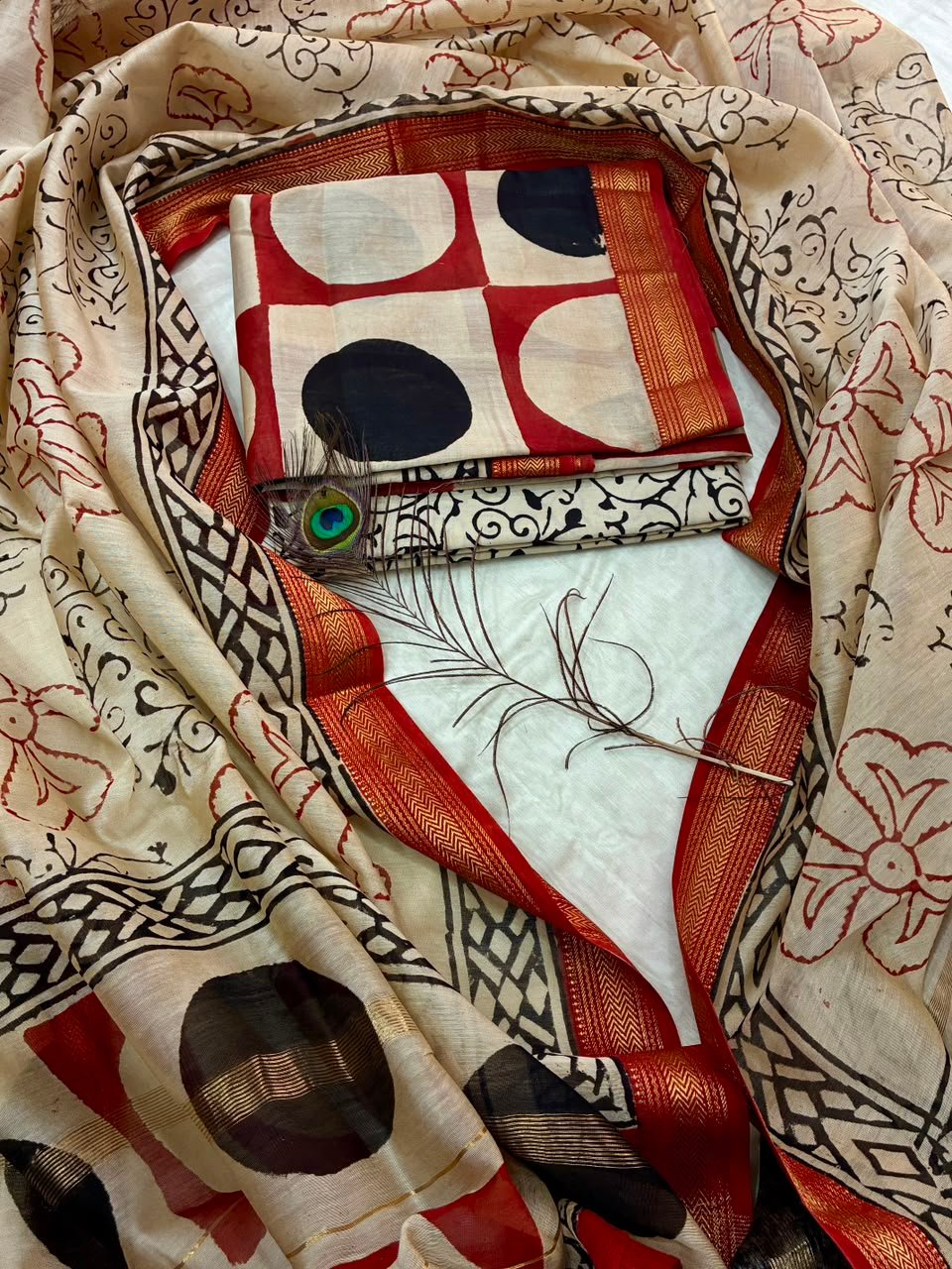 Maheshwari Block Printed Suit
