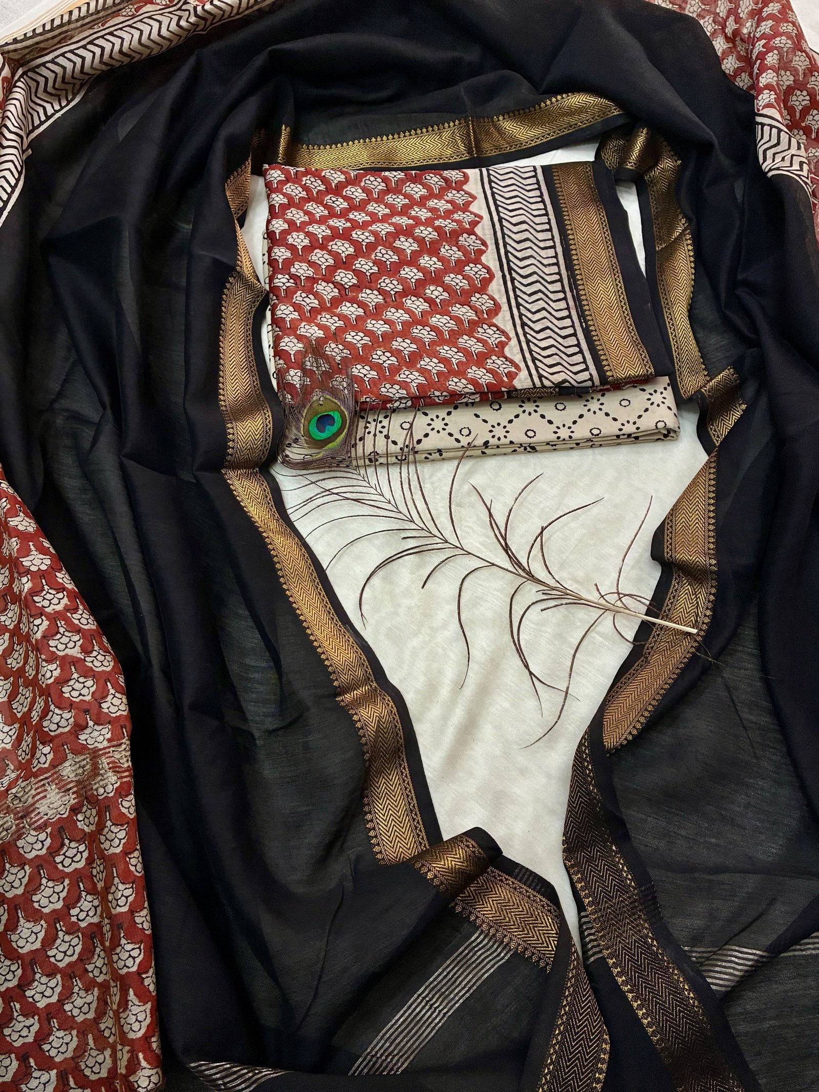 Maheshwari Block Printed Suit