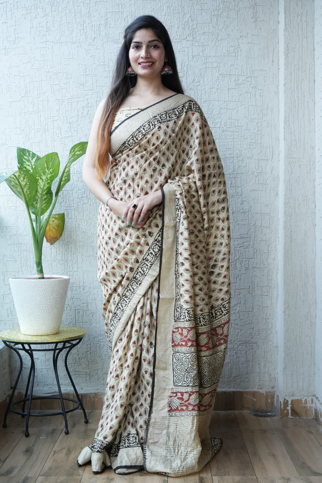 Geecha Border Art Chanderi Saree