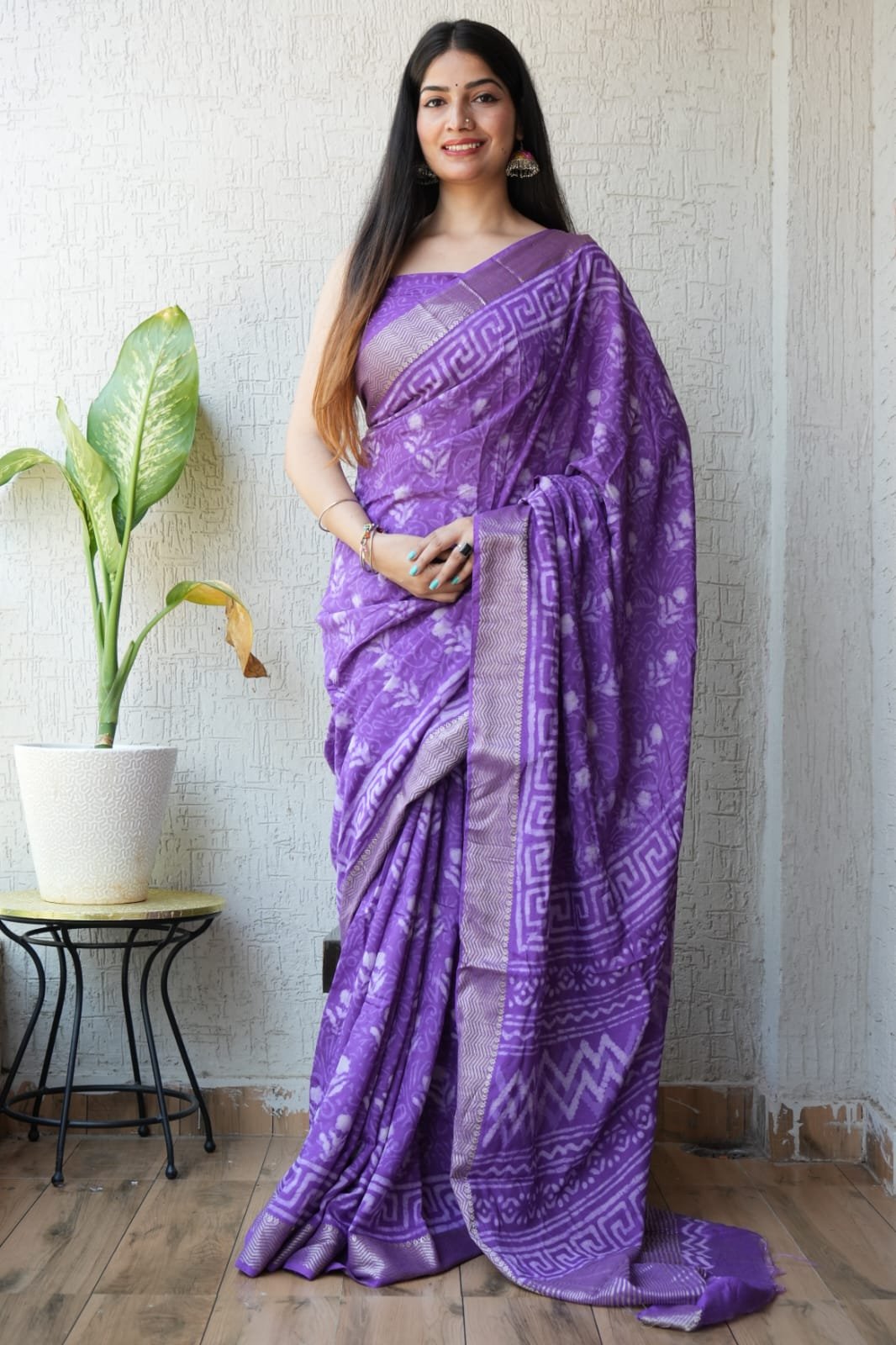 Geecha Border Art Chanderi Saree