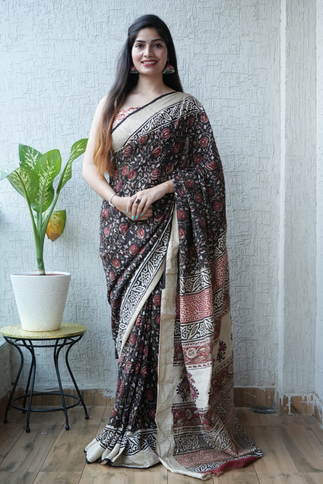 Geecha Border Art Chanderi Saree