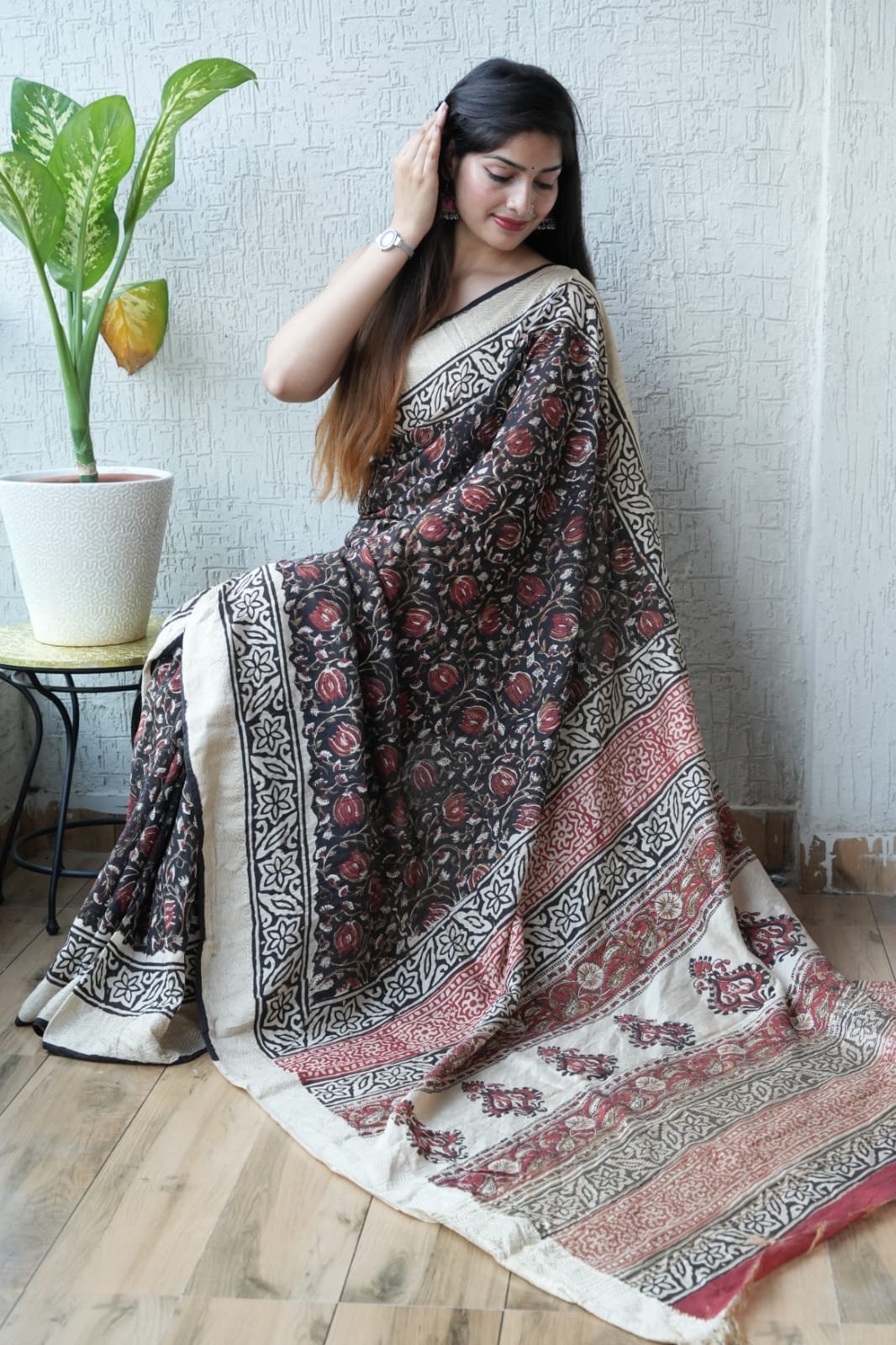Geecha Border Art Chanderi Saree