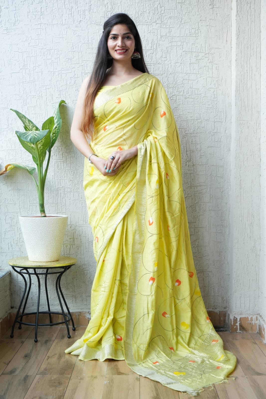Geecha Border Art Chanderi Saree