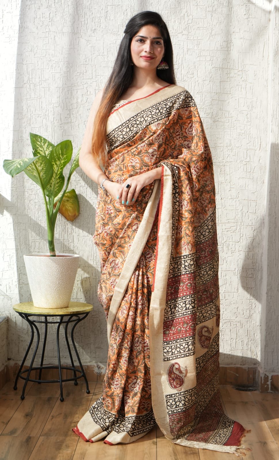 Geecha Border Art Chanderi Saree